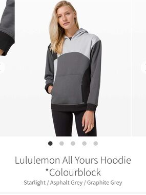 Lululemon All Yours Colourblock Hoodie - Starlight & Asphalt Grey sz 4